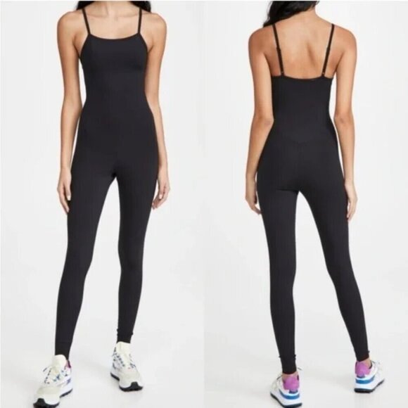 Girlfriend Collective Cami Unitard Jumpsuit Onesie Black Size Small - Picture 2 of 7